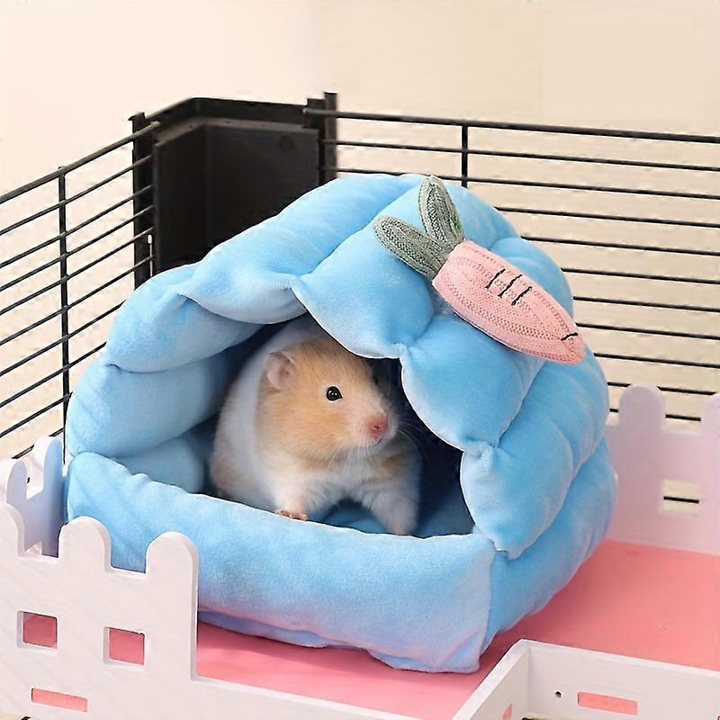 1PC Hamster Cotton Nest, Soft Cozy Pet Warm Nest With Cute Carrot/Pumpkin Accent, Winter Pet Bedding Supplies