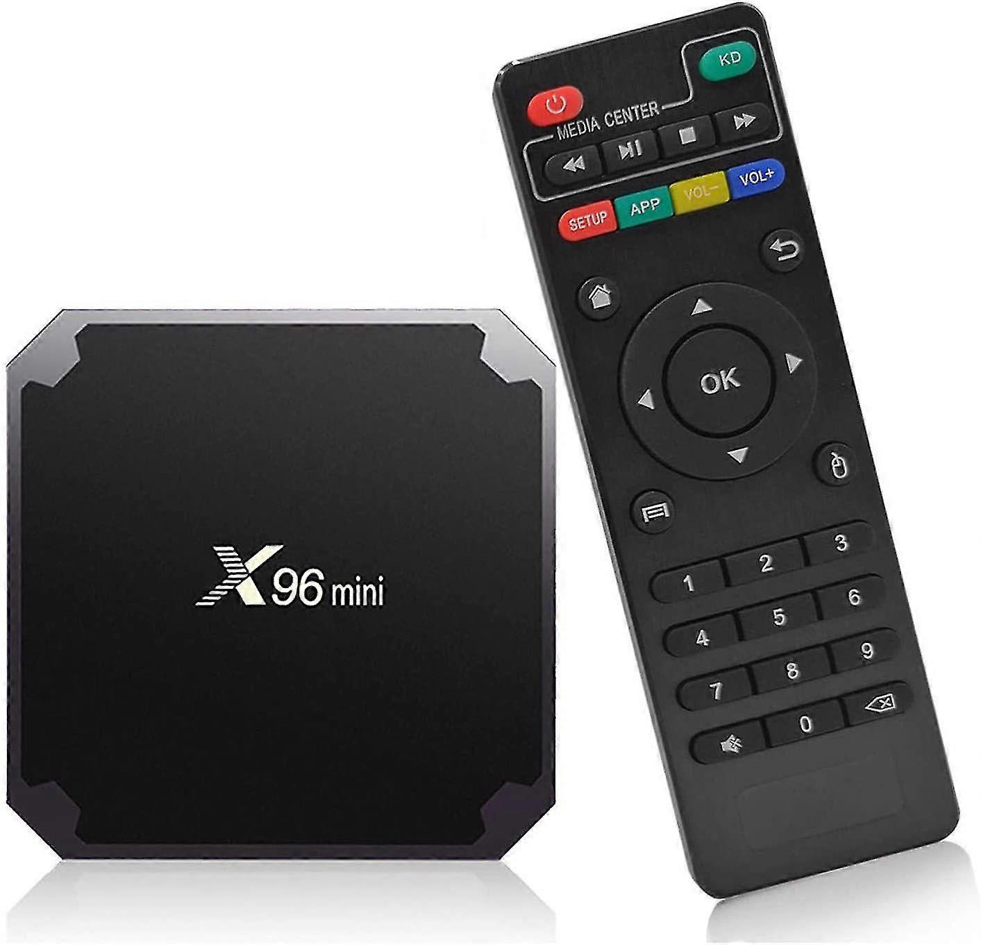 Android TV Box with Amlogic S905W Quad-Core chipset, 64 Bits WiFi, 4K HD, H.265-black