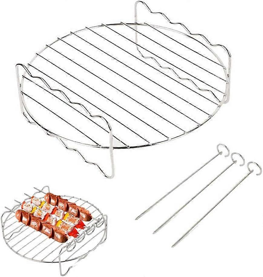 XL Heißluftfritteuse-Zubehör-Heißluftfritteuse-Rack-Set, Mehrzweck-Doppelschichtgestell mit Spieß, kompatibel