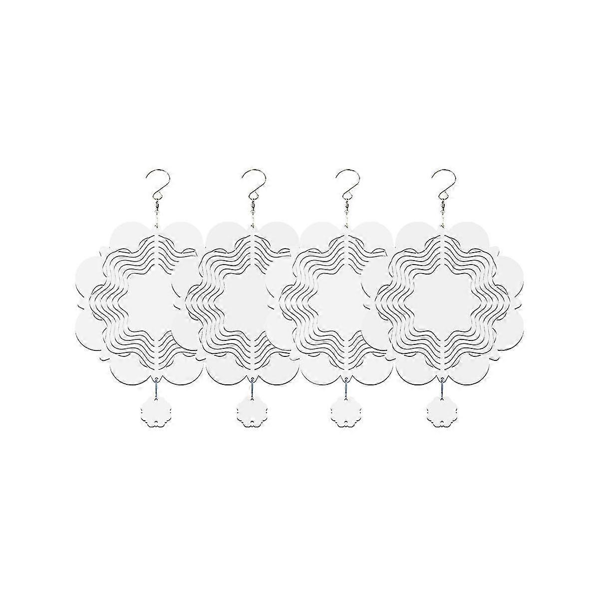 4pcs 8 Inch Sublimation Wind Spinner Blank Sublimation Blanks Wind Sculpture Hanging Ornament For Y