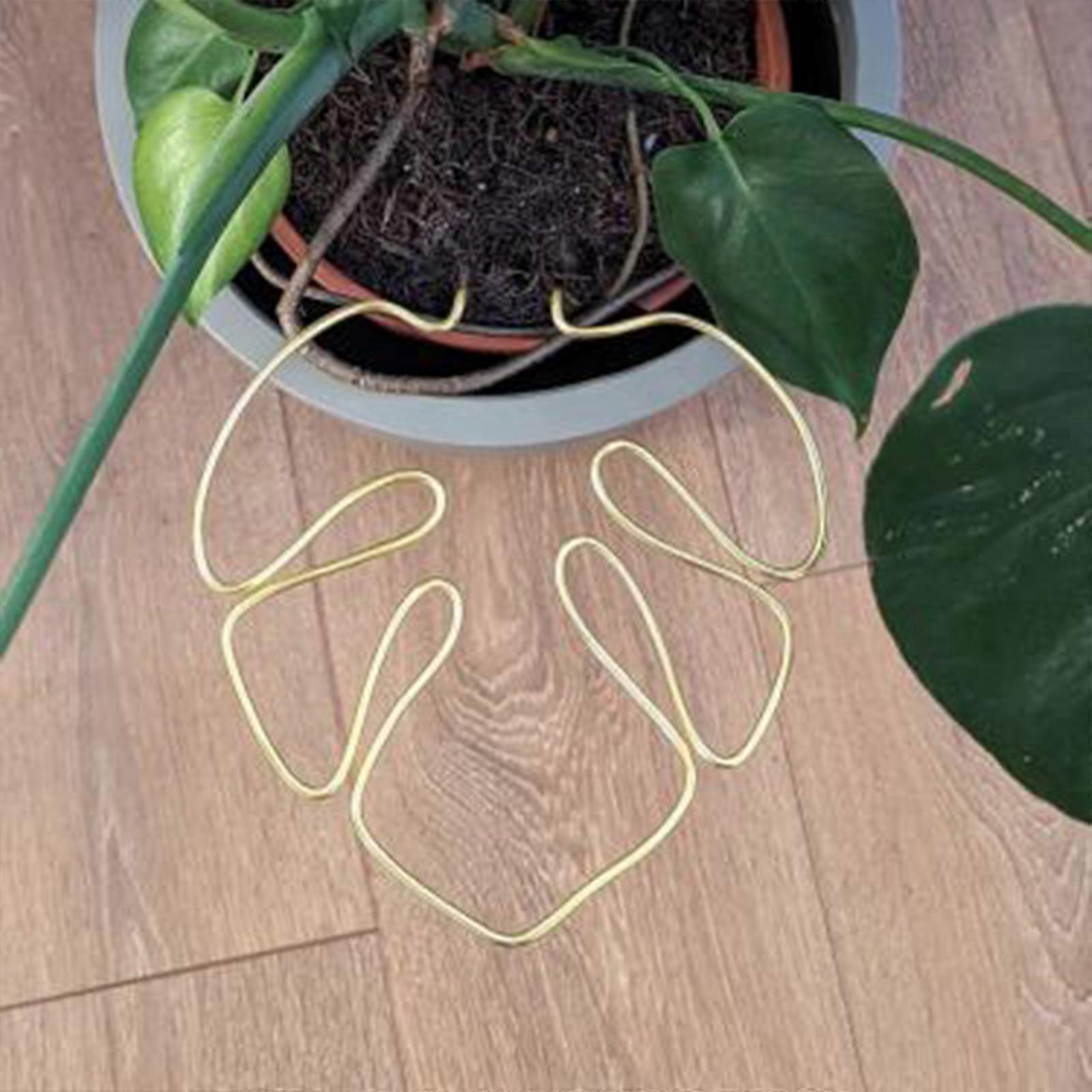 Plant Support Stakes, Metal Garden Trellis Support Cages Holder Leaf Shape Plant Stem Support Flower Pot Plant Trellis Plant Stakes