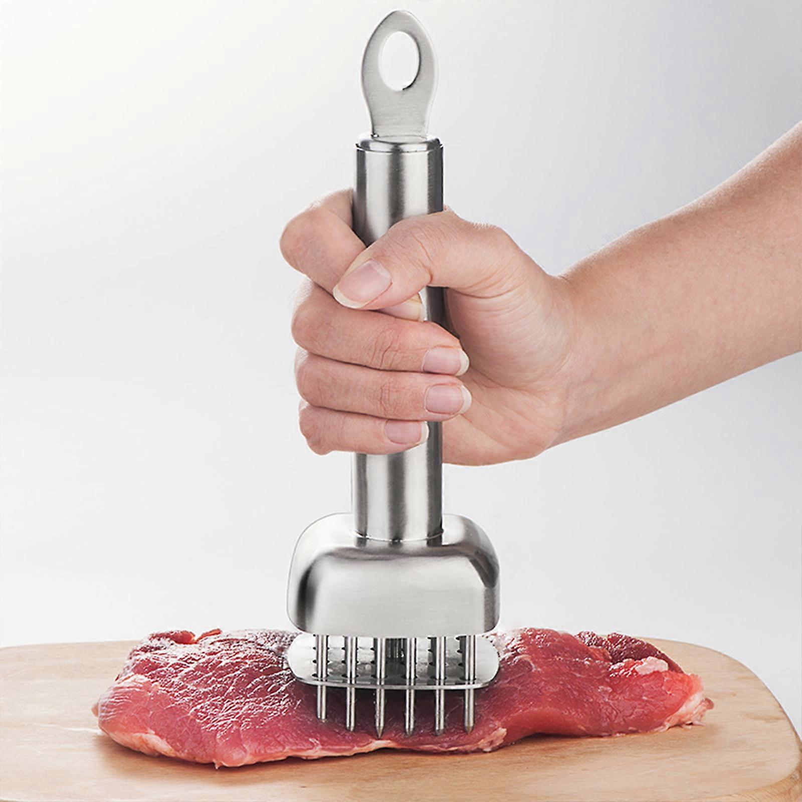 Meat Tenderizer, Stainless Steel Meat Tenderizer Tool with 24 Sharp Needle Blade, Heavy Duty Cooking Tool for Tenderizing Beef, Turkey