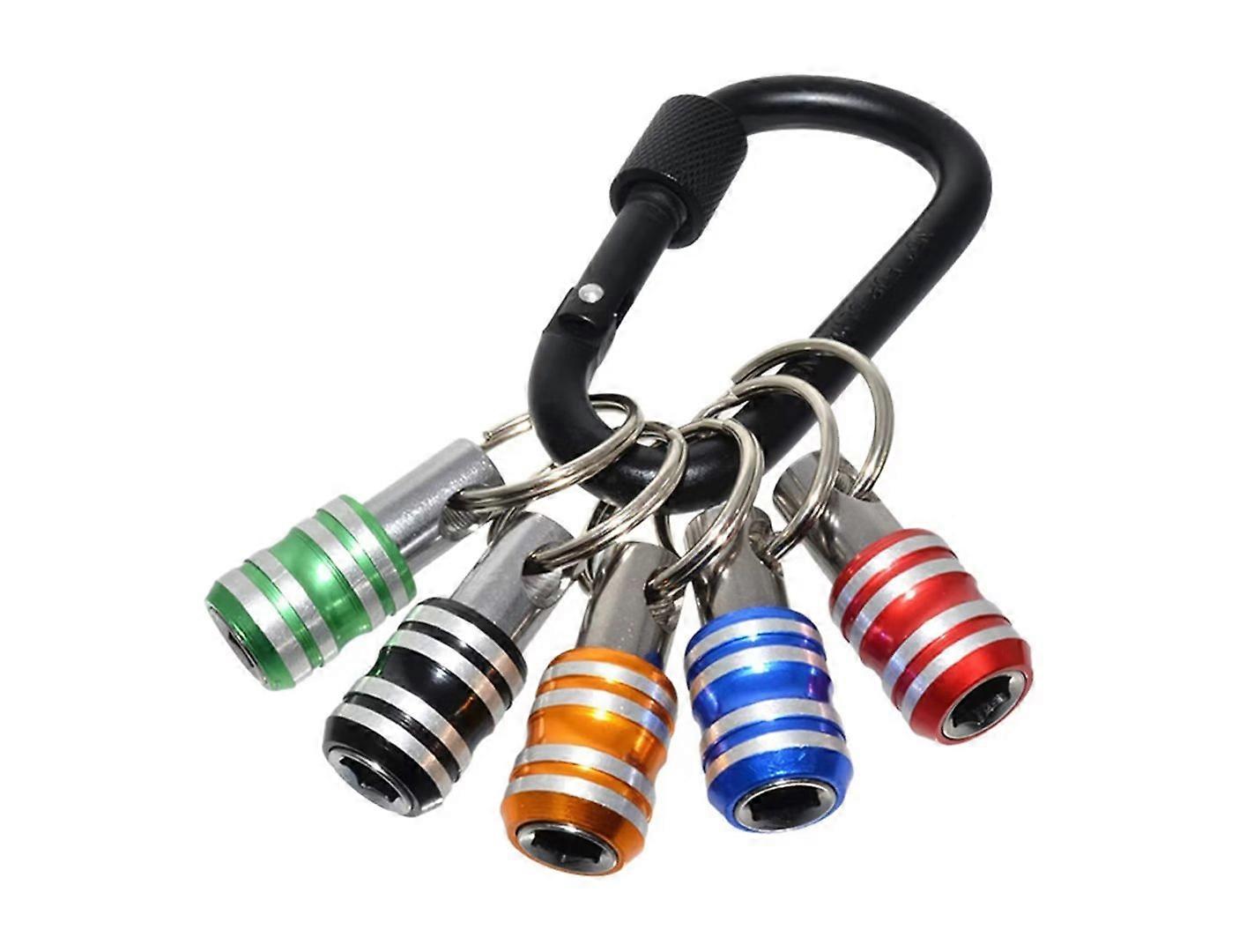 Hex Screwdriver Bits Holder Extension Bar Drill Screw Adapter Keychain(1 set, multicolor)