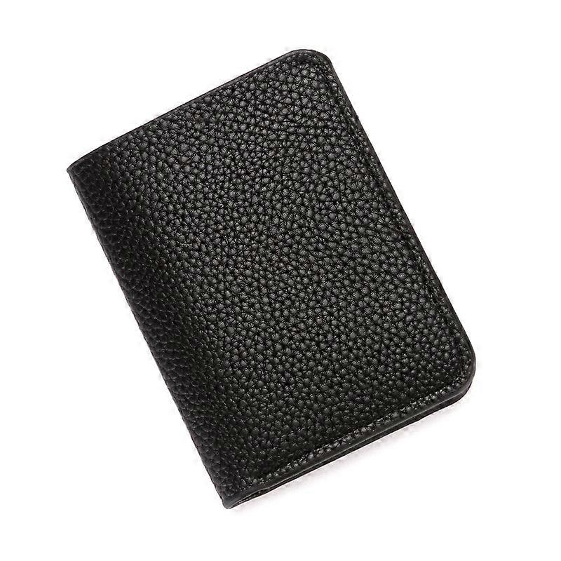 Wallet Soft Men Wallet Solid Color Pu Leather Lychee Pattern Mini Coin Purse Driver's License Card Holder Men's Small Wallet