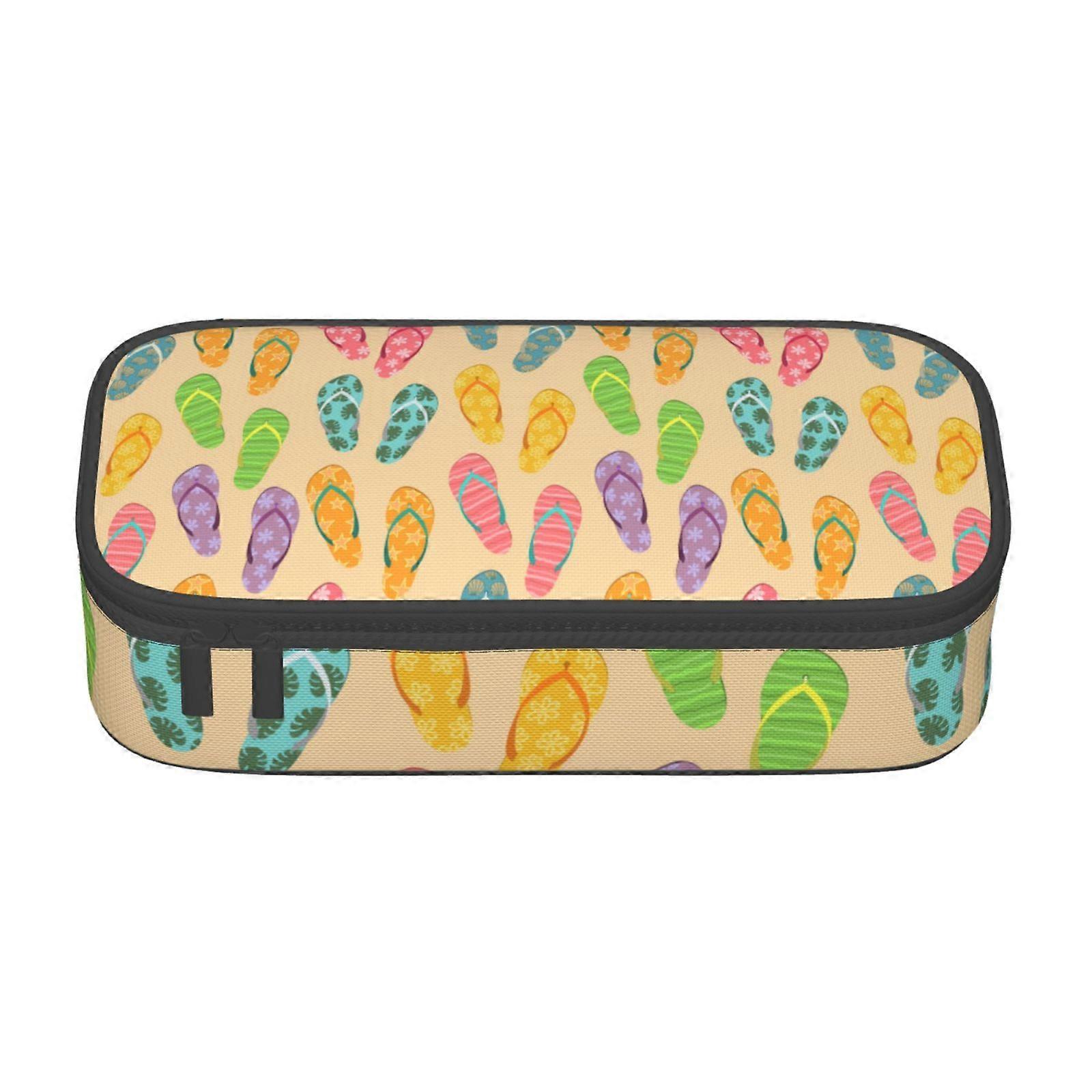 ملونة الصيف الوجه يتخبط مقلمة حقيبة كبيرة السعة قلم رصاص الحقيبة حقيبة ماكياج اللوازم المكتبية القرطاسية صندوق قلم رصاص مع سحاب 1