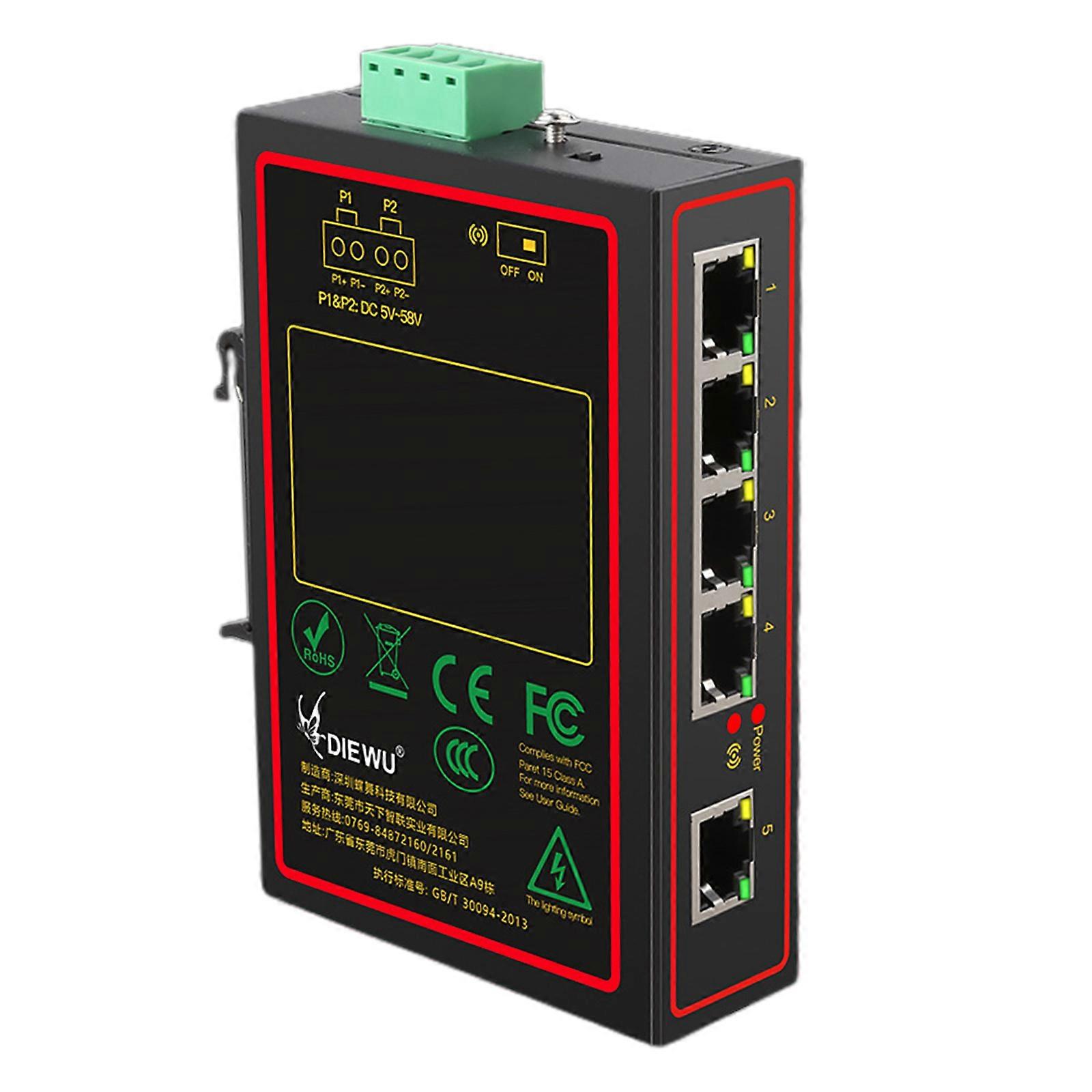 10/100Mbps 5 Ports Fast Ethernet LAN RJ45 Network Switch Switcher Desktop PC