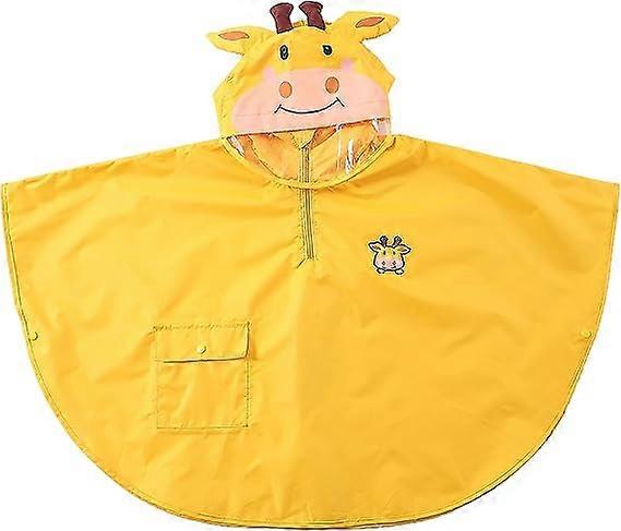 Dww-Fauve Jaune Unisexe Toddler Bb Impermable Lger Chauve-Souris Cape de Pluie/Poncho avec Capuche 2-6 Ans