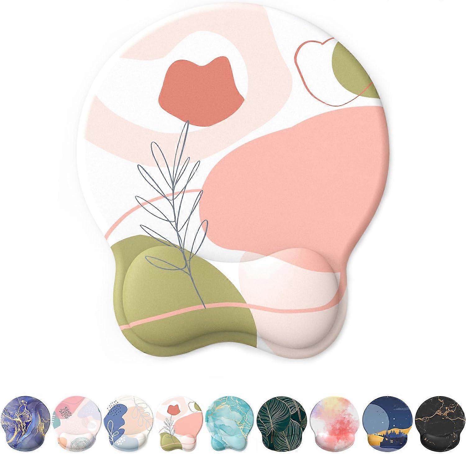 Mouse Pad Wrist Support, Ergonomic Mouse Pad with Wrist Rest, Comfortable Computer Mouse Pad for Laptop, Pain Relief Mousepad with Non-Slip PU Base