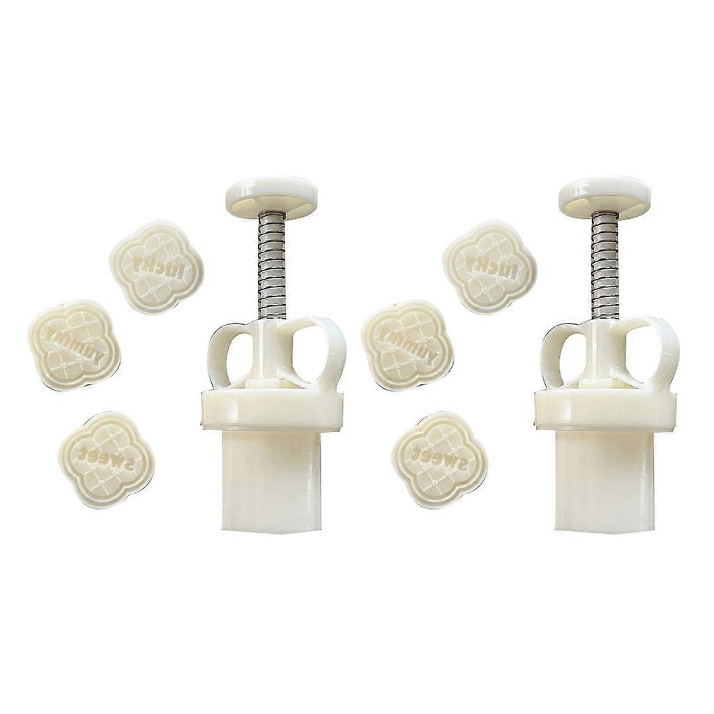 2 Set Moon Cake Mold Four-Leaf Clover- Mid-autumn Moon Cake Mold Pressed Cookie