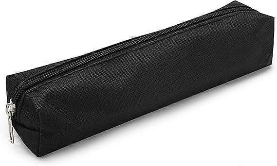 (Black) Simple style examination pencil bag, niche stationery, small and portable solid color stationery bag