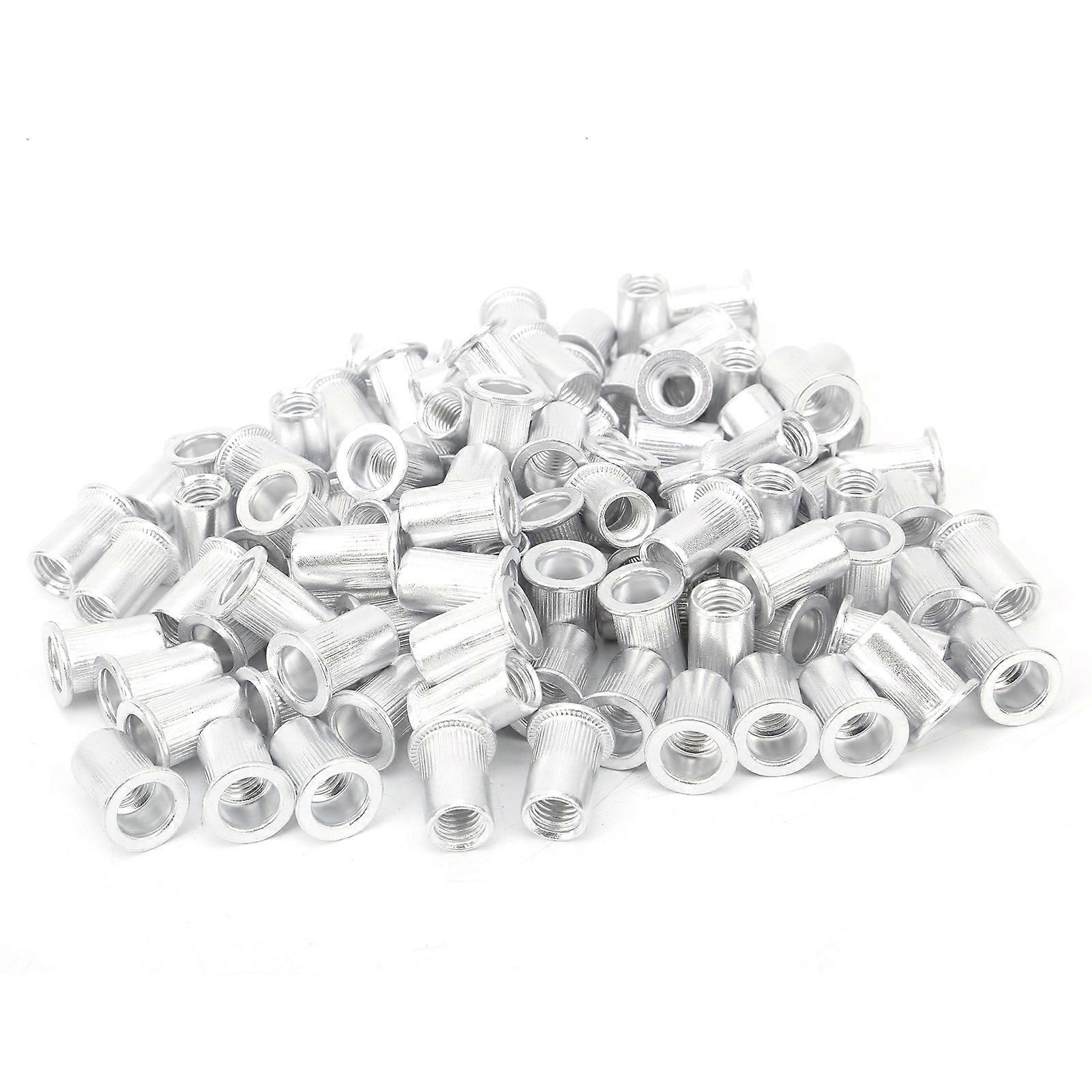 100Pcs Pull Riveting Nuts Aluminum Flat Head Vertical Hardware Accessories WJ?30045M8