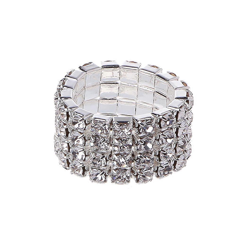 Elastischer Stretchring Einzigartige Kristall Inlaid Ringe Romantische Ehe Versprechen Ringe