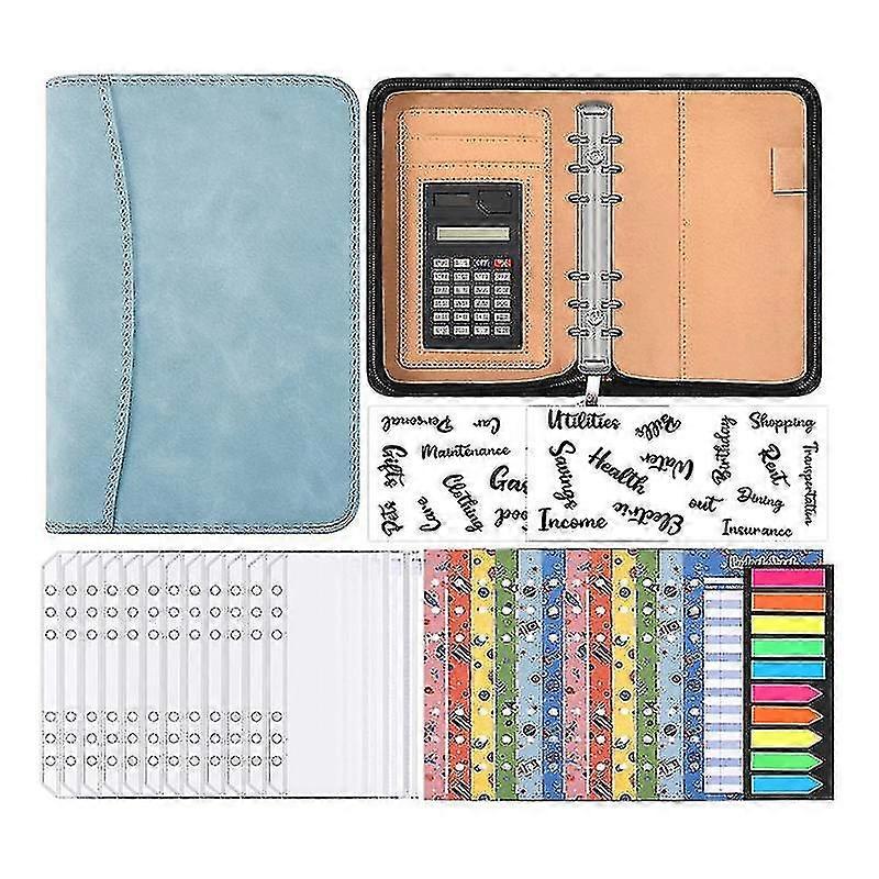 A6 Budget Planner With Calculator Zip Budget Budget Planner Made With Envelopes For Budget (blue)