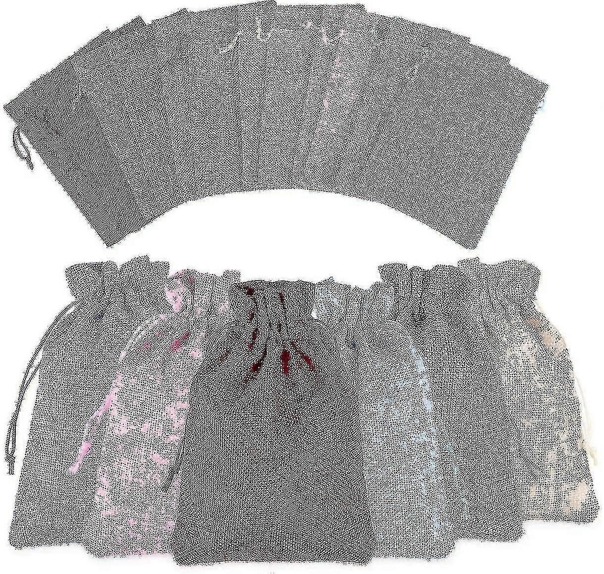 36 τεμάχια πολύχρωμες τσάντες από γιούτα με κορδόνι περίσφιξης, 13 x 18 cm, υφασμάτινες τσάντες για το Advent Calendar, μπομπονιέρα κοσμημάτων, γεμιστικές λινές τσάντες