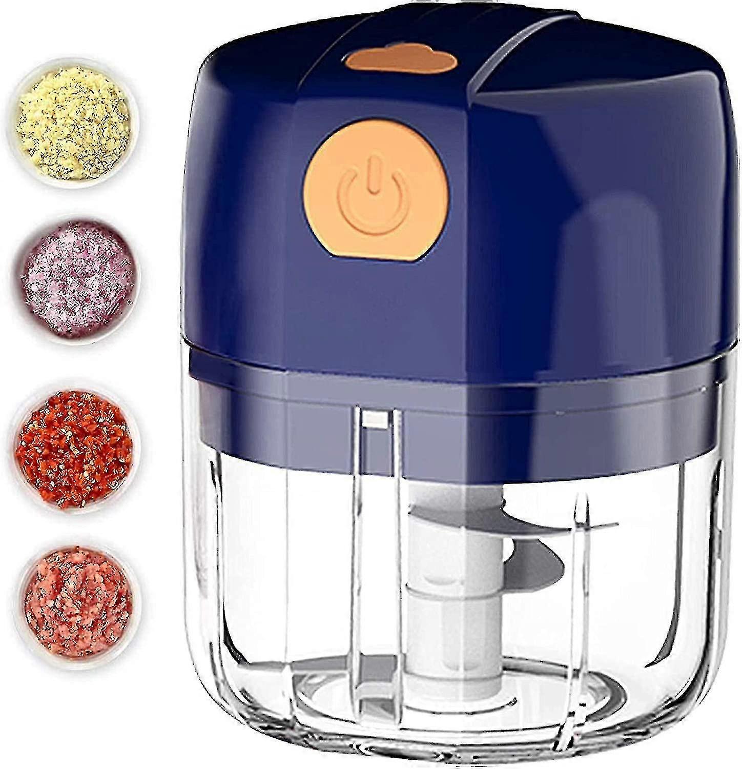 Mini Food Processor - 250ml Cordless Electric Mini Garlic Chopper With 3 Sharp B Food Blender, Usb Charging Small Food Processor Grinder For Fruits