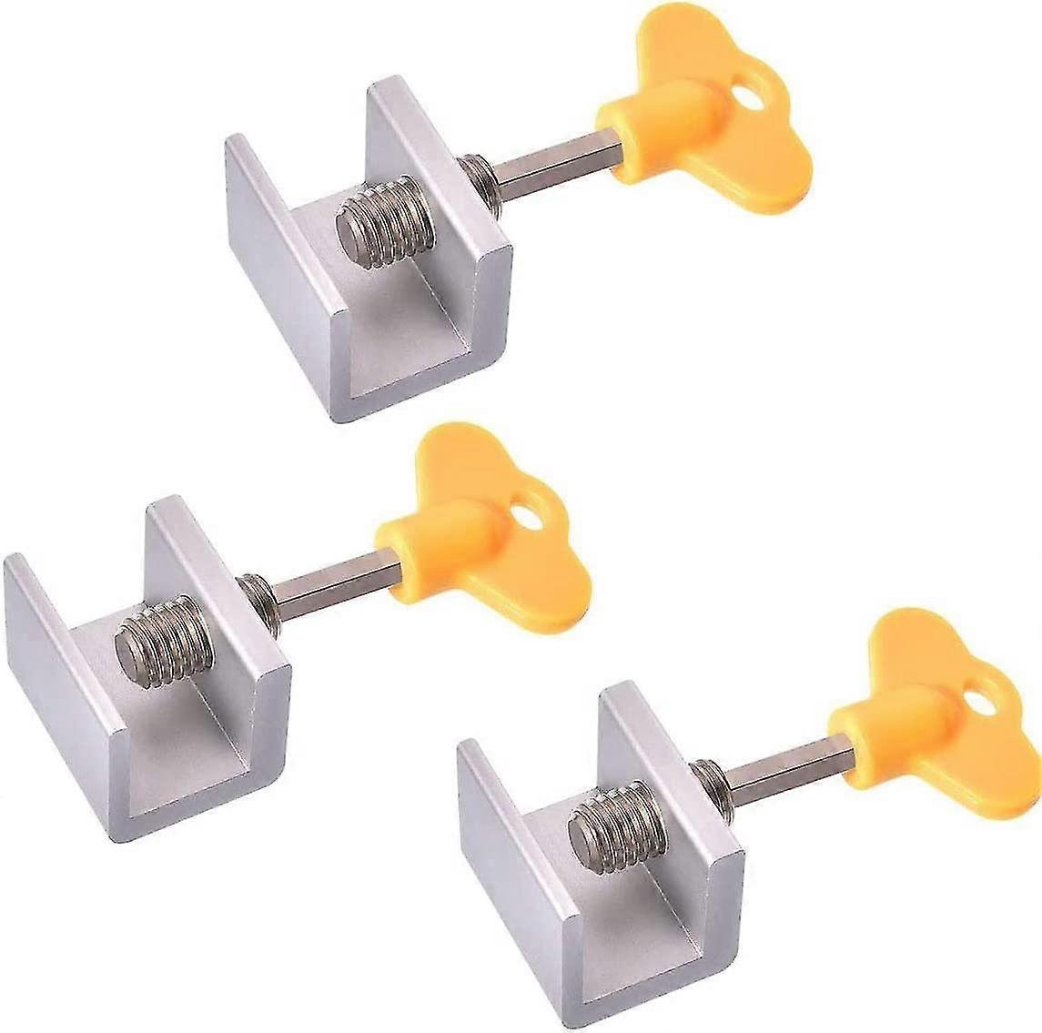 3 Pack Security Adjustable Sliding Locks for Door Frame Anti-Theft Window Protection