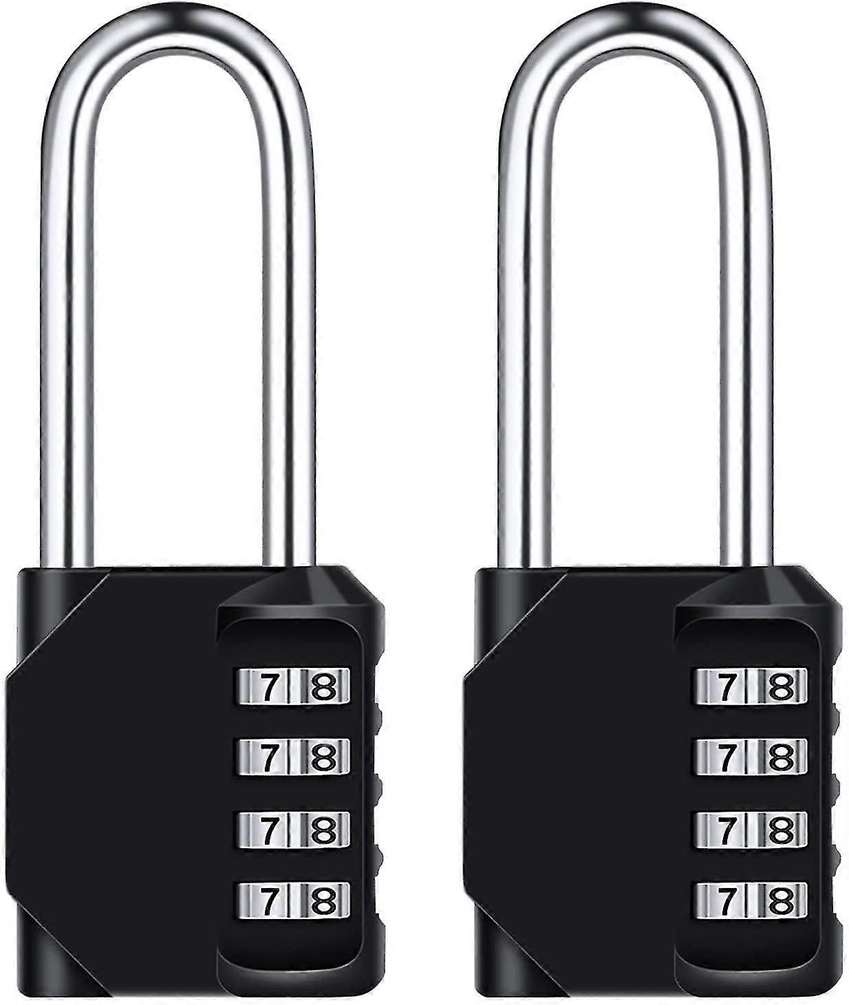 6.7cm Long Combination Padlock, [2 Pieces] Waterproof 4-digit Combination Lock, Weatherproof Metal And Galvanized Steel, For Schools, Gyms
