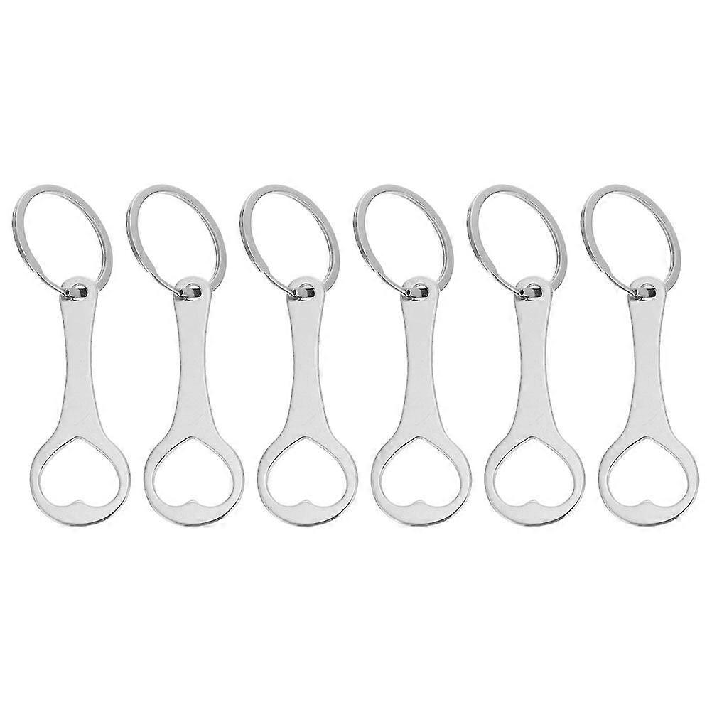 6pcs Trolley Tokens Key Ring Metal Small Tokens Shopping Cart Tokens Portable Cart Tokens