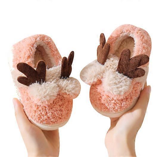 Elk Winter Slippers Soft Plush Warm House Mule Slippers