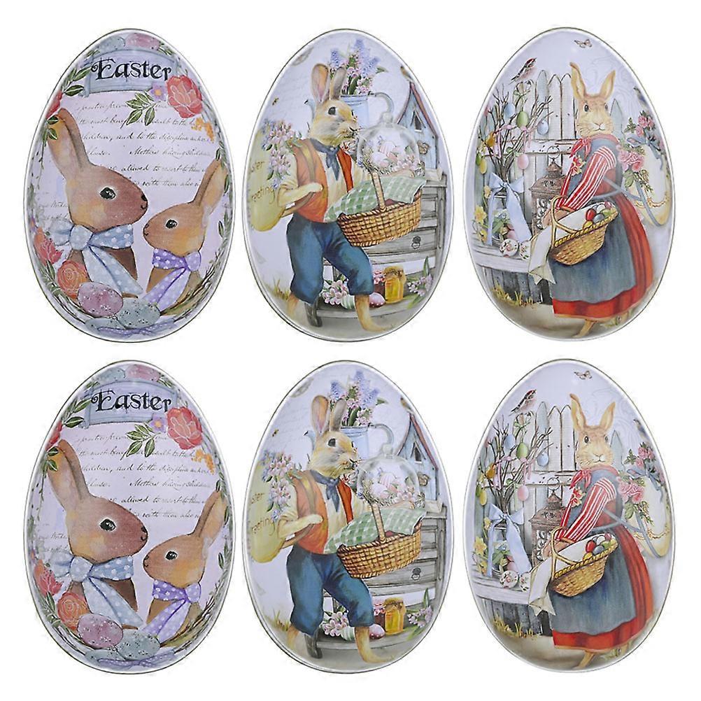 6pcs Creative Festival Iron Crafts Candy Boxes Easter Style Iron Candy Boxes