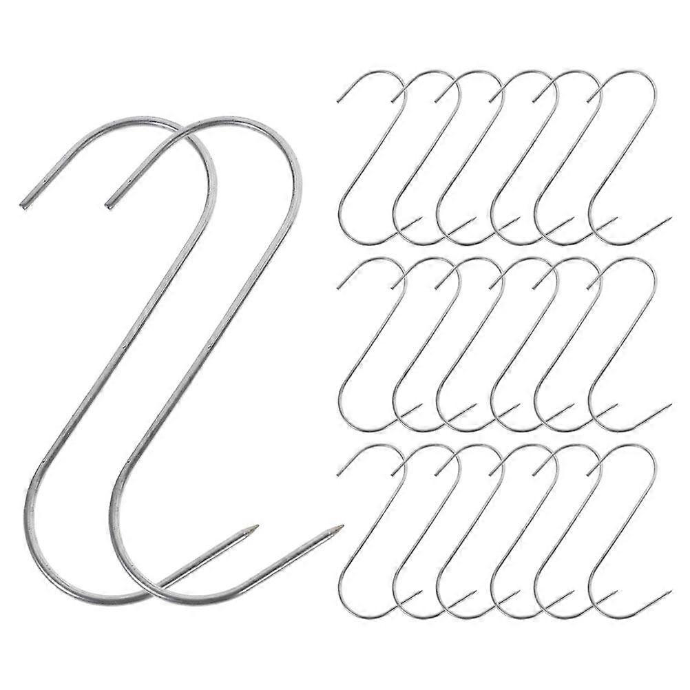 30pcs Meat Hooks Stainless Steel Cured Meat Hooks Meat Hanging Hook Drying Barbecue  S Hooks