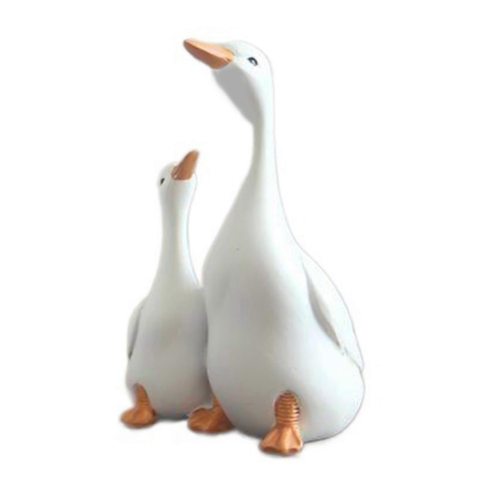 Duck Ornament Portable Lovely Nice-looking Duck Ornament Resin Artificial Garden Sculpture For Home Jikaix