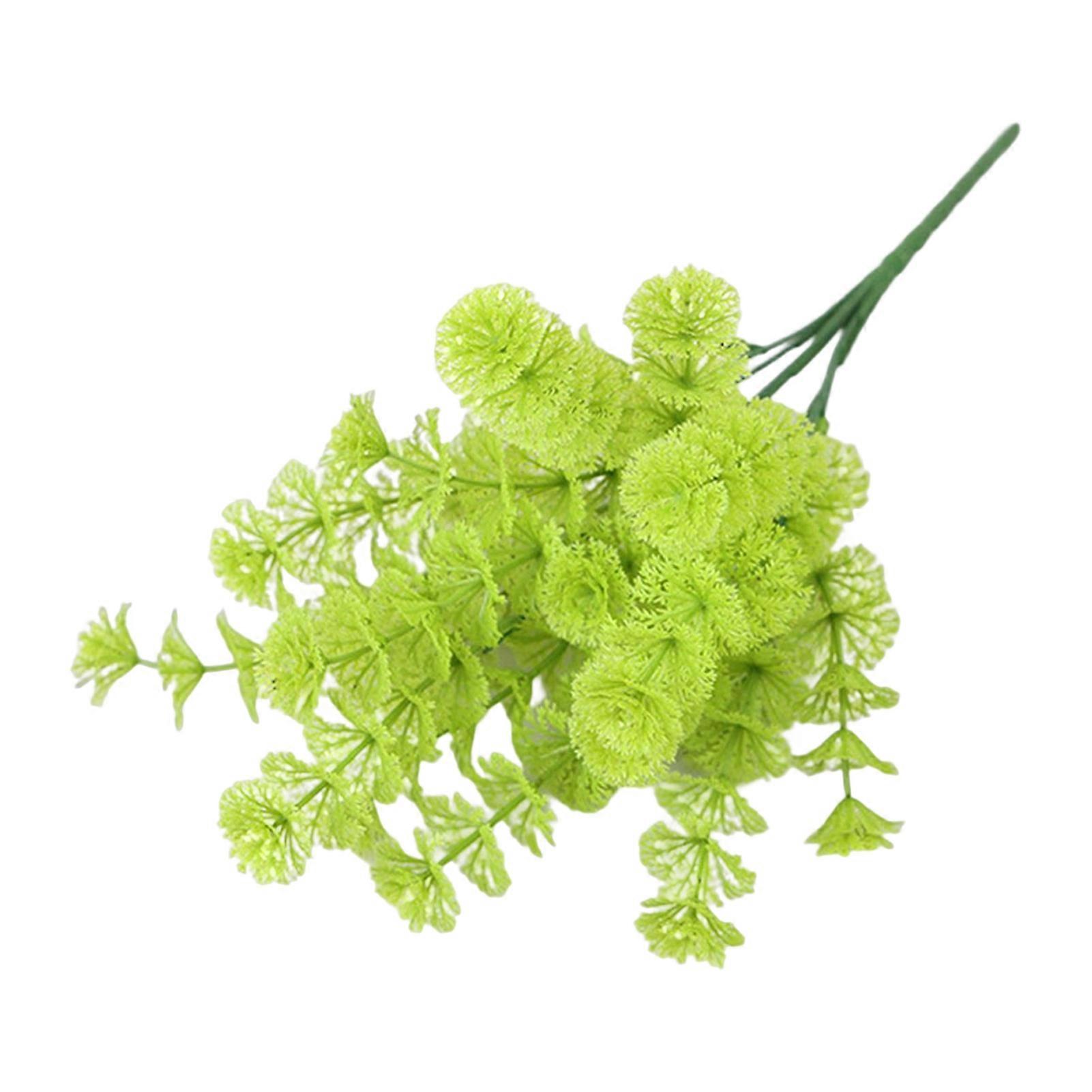 Qinhai Realistic Artificial Grass Decorative Delicate No Watering Natural 7 Fork Green Simulation Plant Home Decor