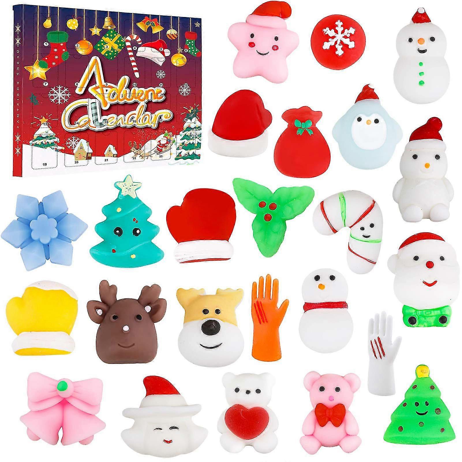 2022 Advent Calendar Christmas Countdown Gift 24pcs Different Cute Mochi Animals Squishy For Kids