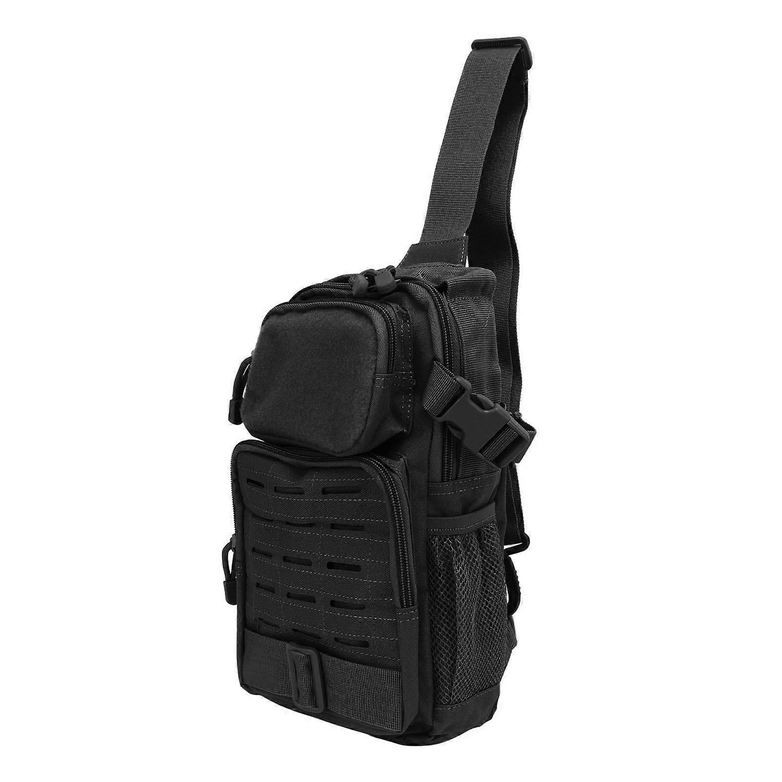 2024 حقيبة حبال الصدر في الهواء الطلق متعددة الوظائف مقاومة للماء نايلون عالية السعة حقيبة رياضية عسكرية حزمة للتخييم السفر الأسود