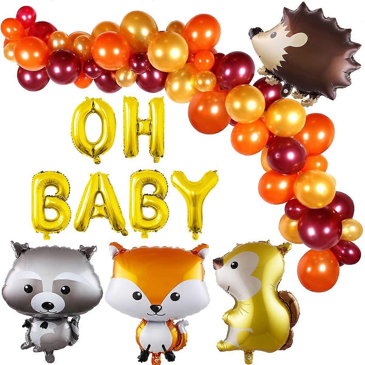 ウッドランドパーティーデコレーション-Miotlsy 67pcsジャングルの動物ハッピーバースデーデコレーションジャングルのテーマデコレーションジャングルの動物バルーンパーティー用品