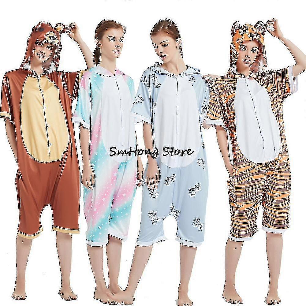 Κοντή πιτζάμες Κοστούμι Πιτζάμα Sie Kigurumi Ολόσωμη φόρμα Φορέστε το ζώο Hoodie για ενήλικα παιδιά-r