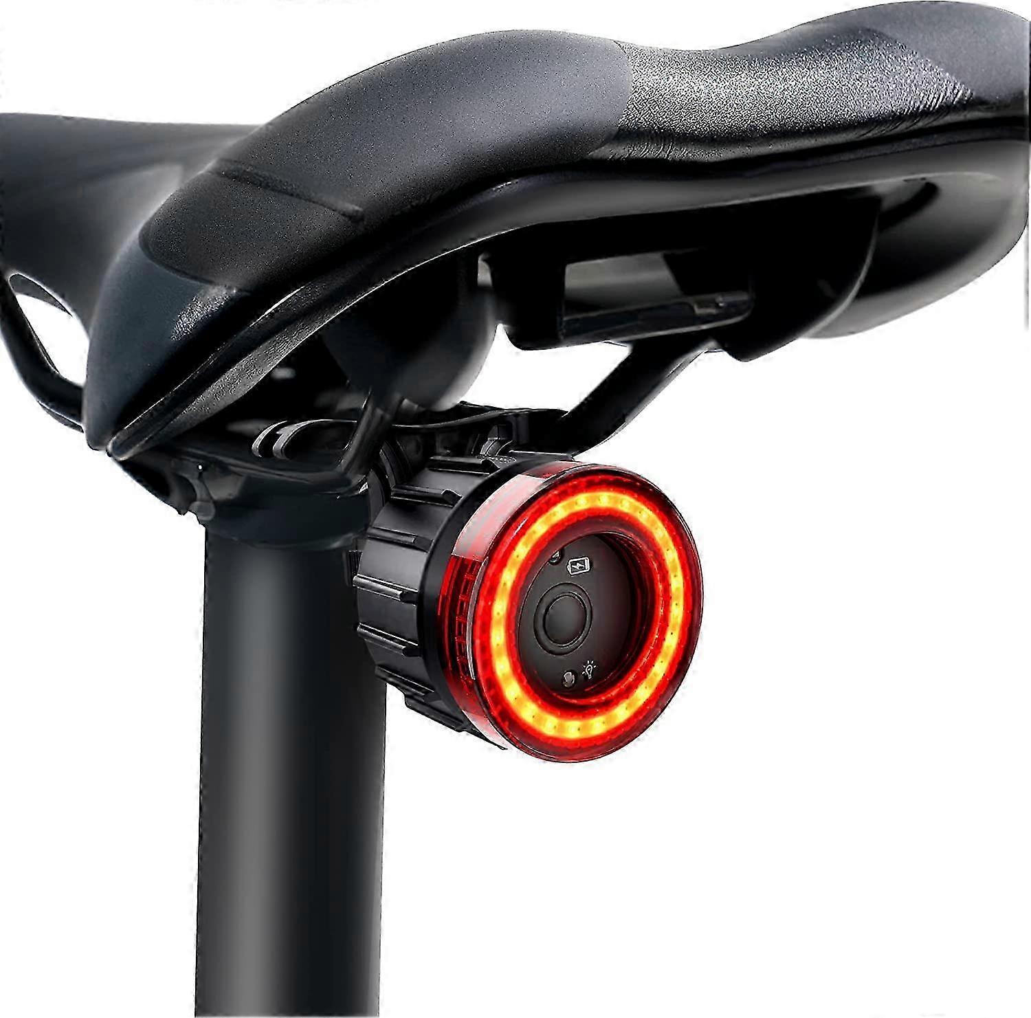 Bike Rear Light, Braking Induction, Free Switch Between Manual and Automatic Modes, 6 Light Modes, Two Installation Methods for Bike Lights