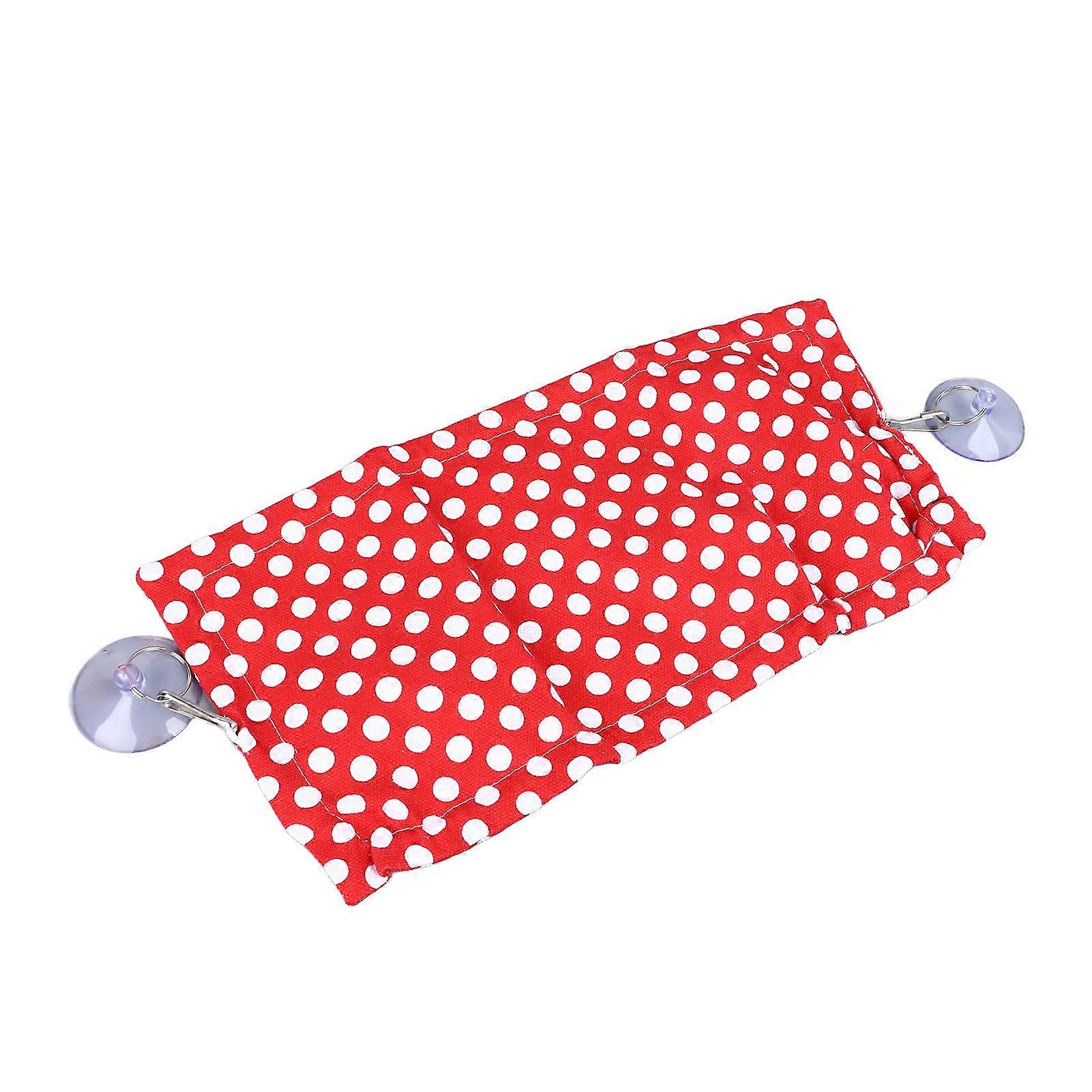 Reptile Hammock Space Saving Lizard Swing Bed with Suction Cup for Tortoises Snake Bearded Dragon Round Dots