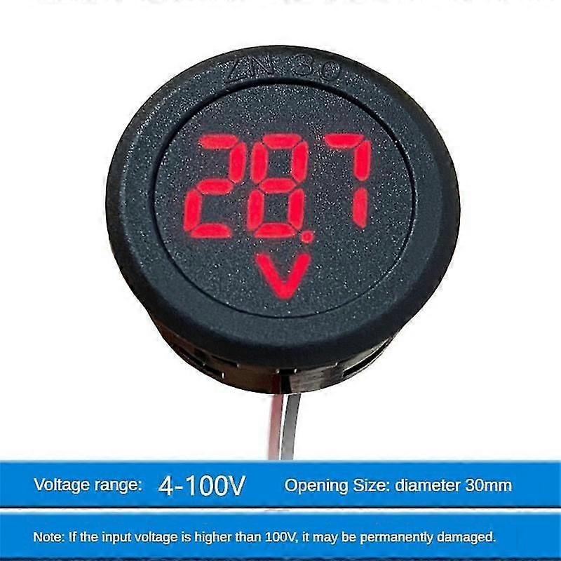 Dc 4-100v Led Digital Display Circular Two-wire Voltmeter Dc Digital Voltmeter Head Boris
