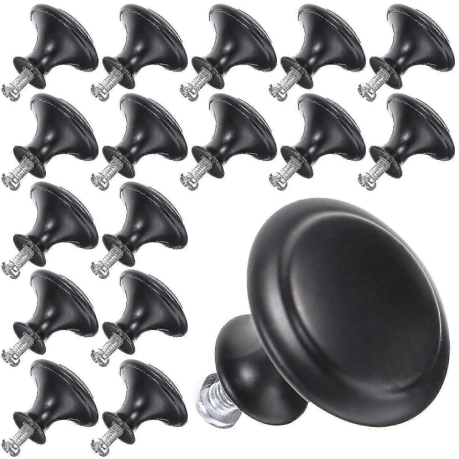 25 Pcs Drawer Handles Dresser Knobs Round Black Drawer Pulls Decorative Cabinet Knobs Cabinet Door Knobs Drawer Knobs Black
