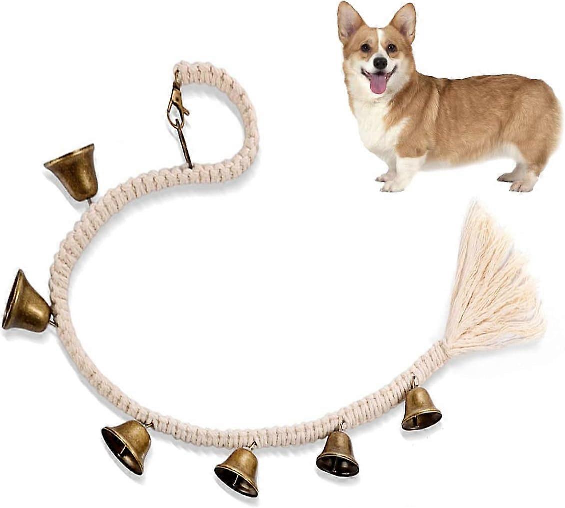 Dog Doorbell for Potty Training, Knitted Hanging Design, Durable Fabric, Adjustable Length, Indoor Use, Easy to Install