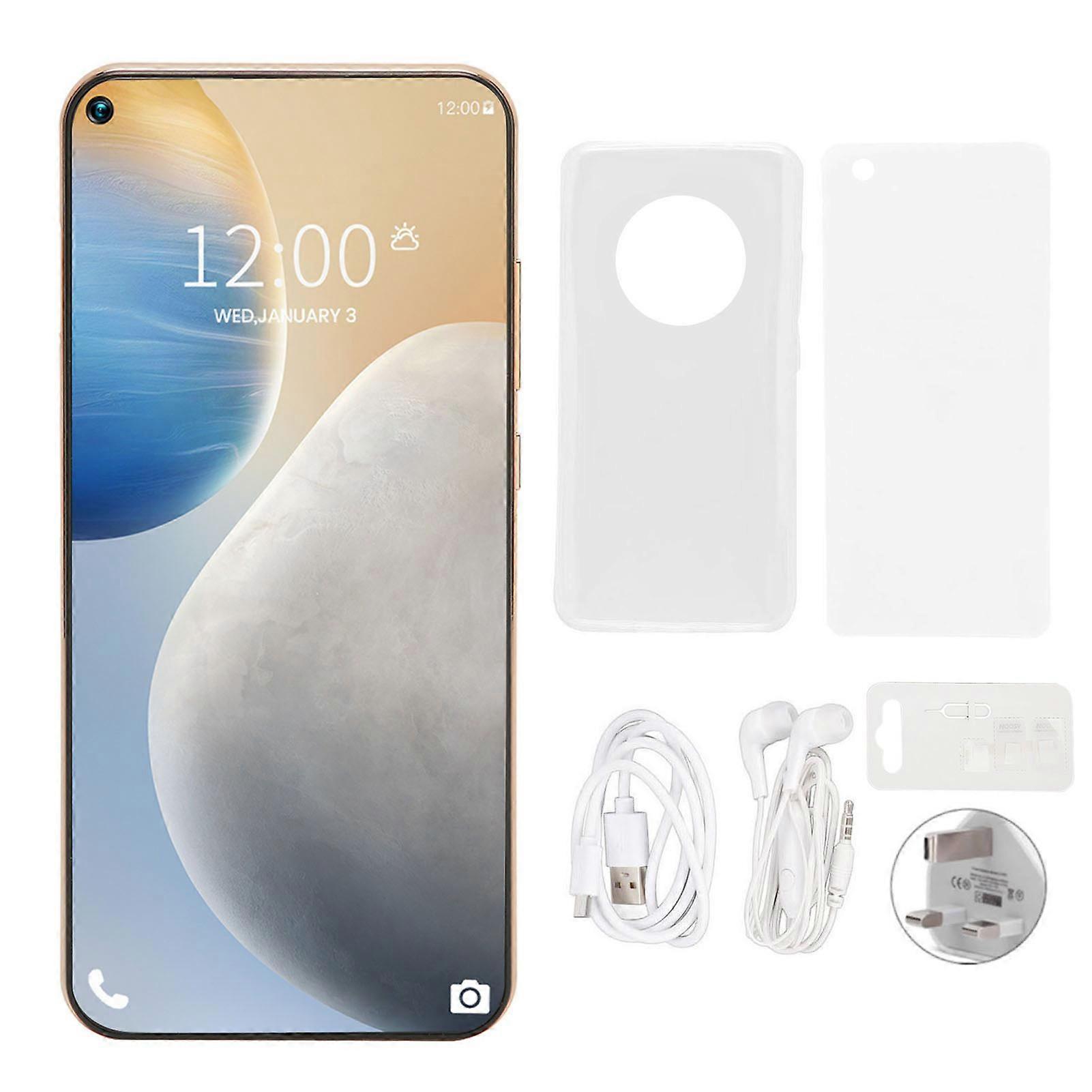 6.7" FHD 4G Smartphone, 4GB+128GB, Dual SIM, Face Unlock, Yellow, Android 10, AU Plug