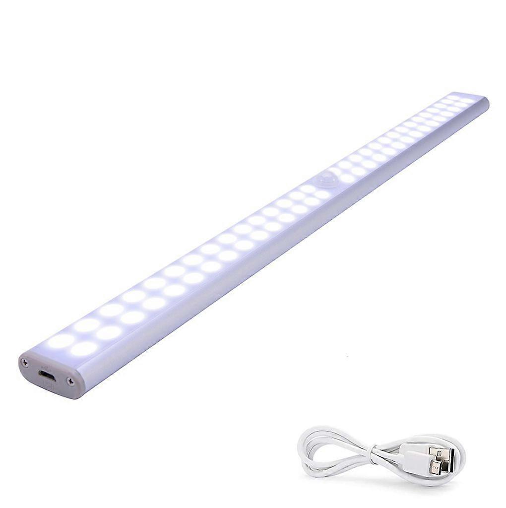 40cm LED under-unit light cabinet lighting with motion sensor USB rechargeable light strip, white