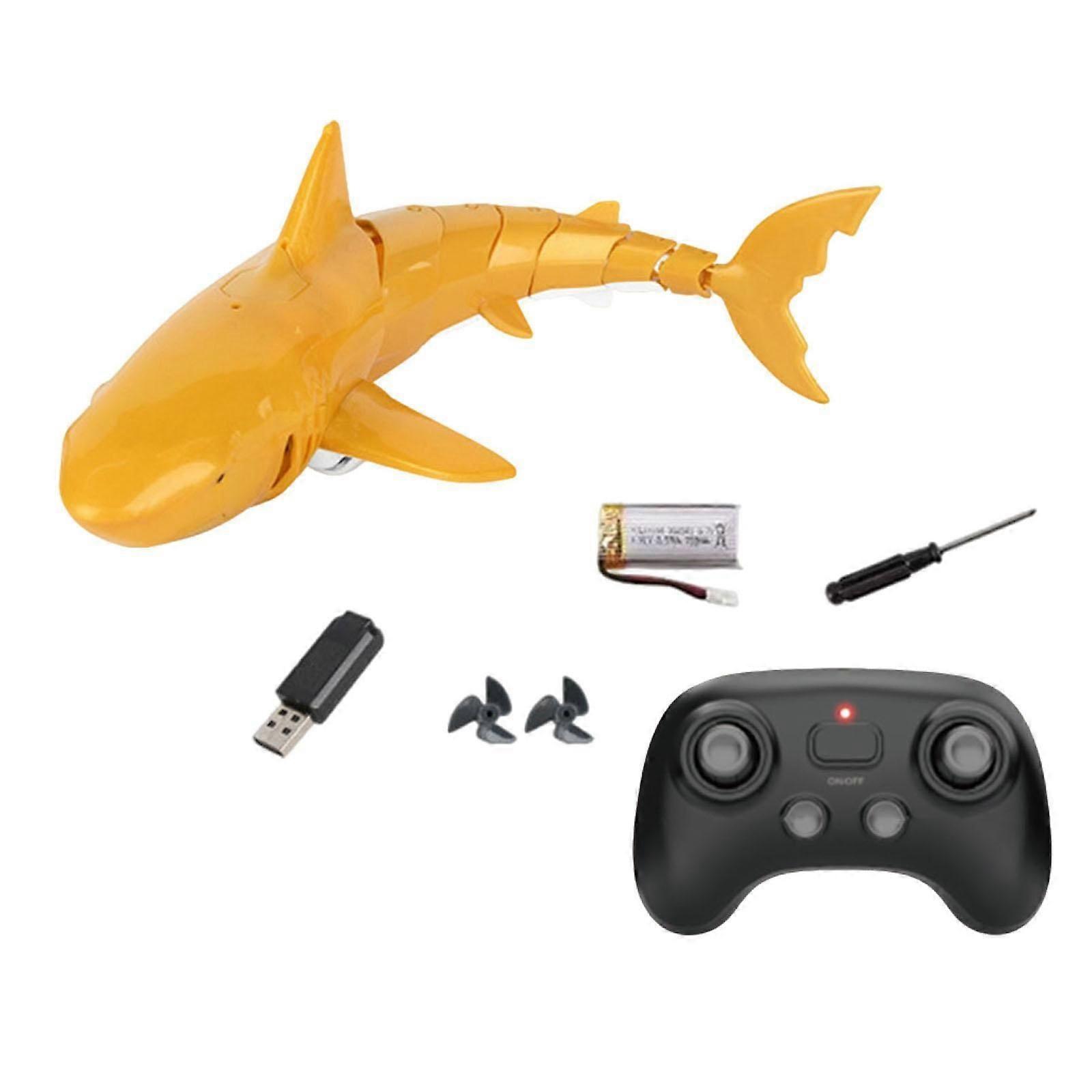 RC bateau jouet faire semblant de jouer jouet interactif avec télécommande légère requin jouet or