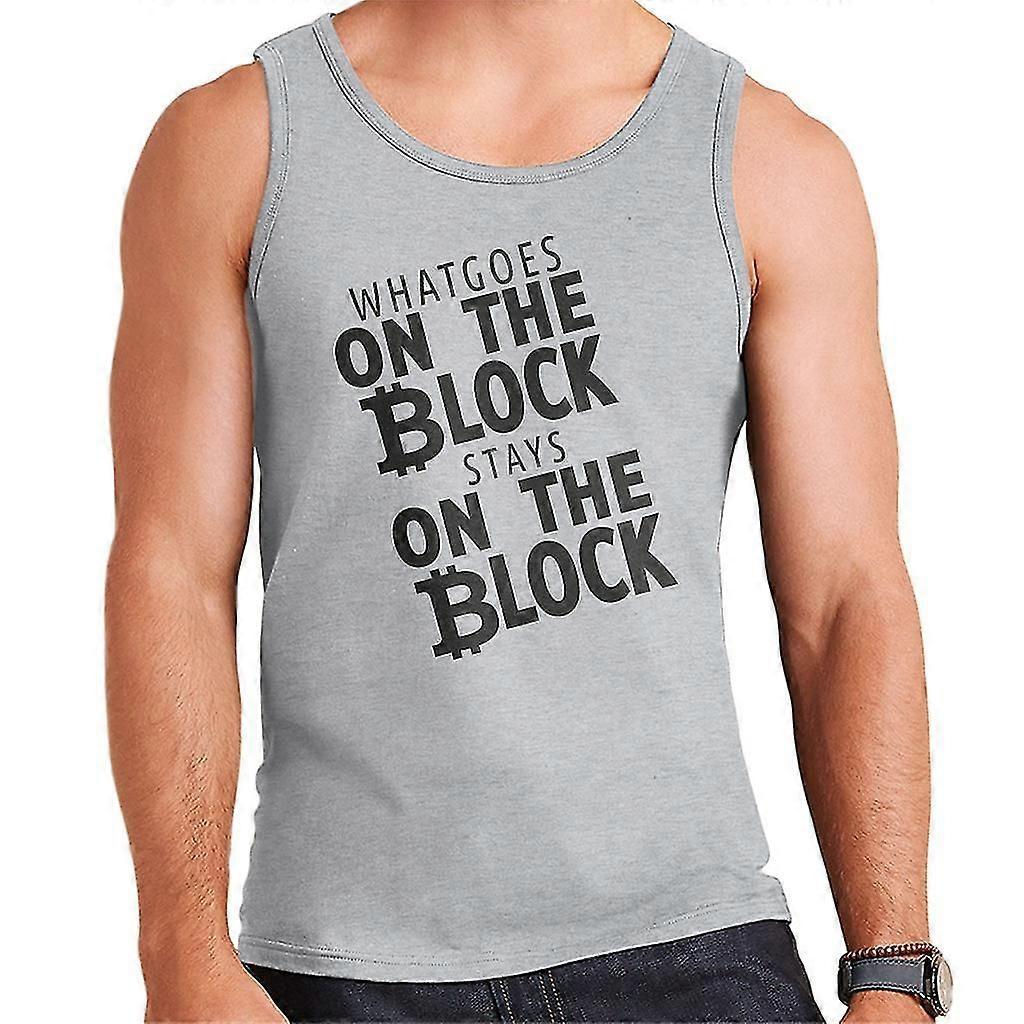 Texto oscuro The Block Bitcoin Chaleco para hombre