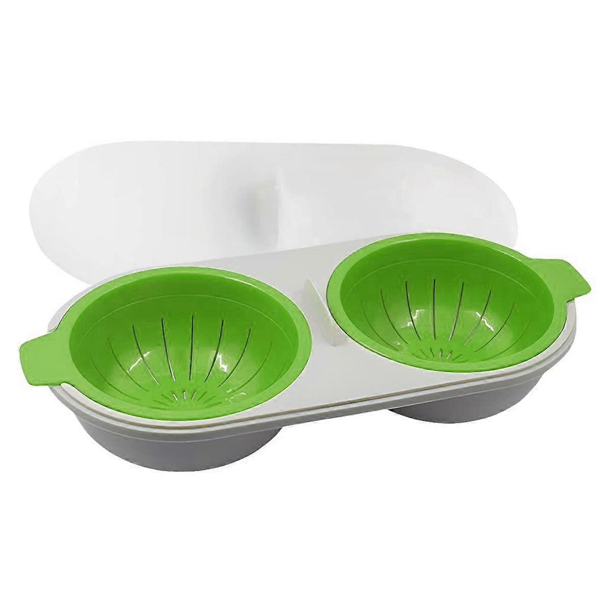 Microwave Egg Cooker with 2 Cavities for Steaming Eggs