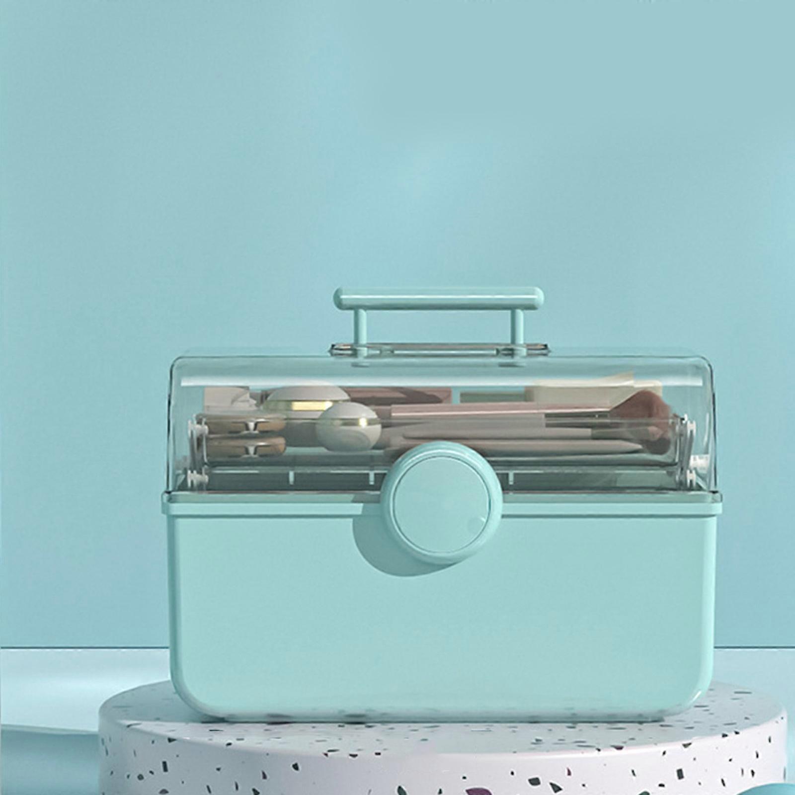 3 Layer Stack Carry Box Plastic Multipurpose Portable Storage Container Box Handled Organizer Box for Sewing Makeup  XL Pink