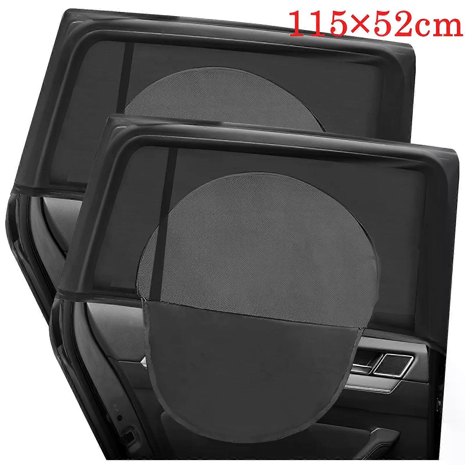 2Pcs Car Window Shade Curtain Elastic Auto Front Rear Side Window Sun Shade Breathable Privacy Sunshade Protection Cover for Car