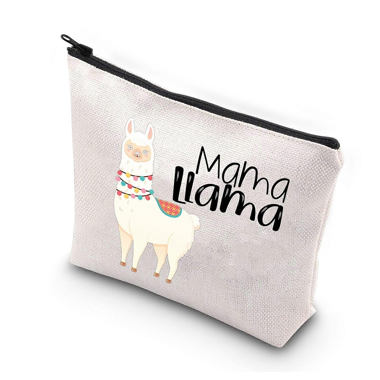 Llama Pattern Makeup Bag Travel Cosmetic Organizer Pouch Single Unit Compact Size