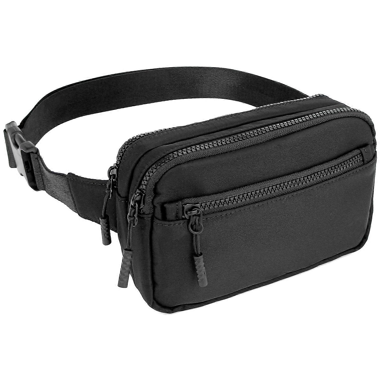 Fashion Fanny Pack with 4 Zipper Pockets, Adjustable Waist Belt, Lightweight Nylon Material, Ideal for Travel and Outdoor Activities