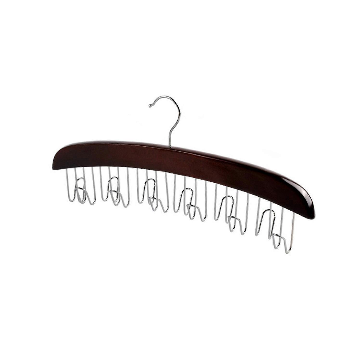 Belt Hanger Wooden Belt Storage Rack with 12 Hook Closet Organizer Space Saving Belt Scraft Bag