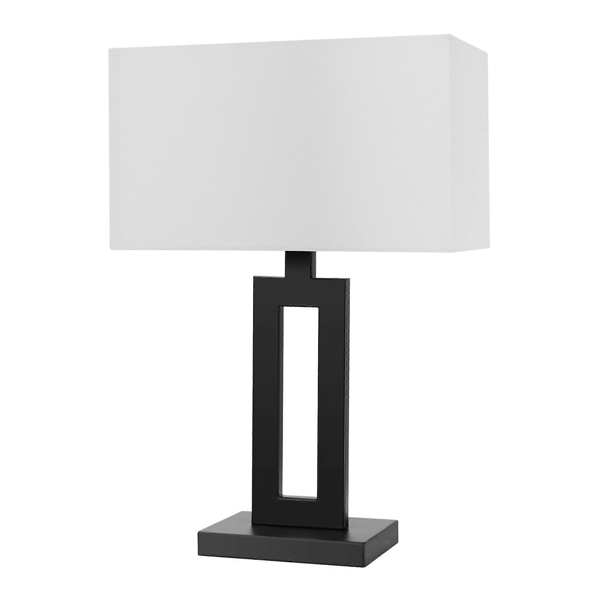 Matte Black Table Lamp for Bedroom 20 Inches