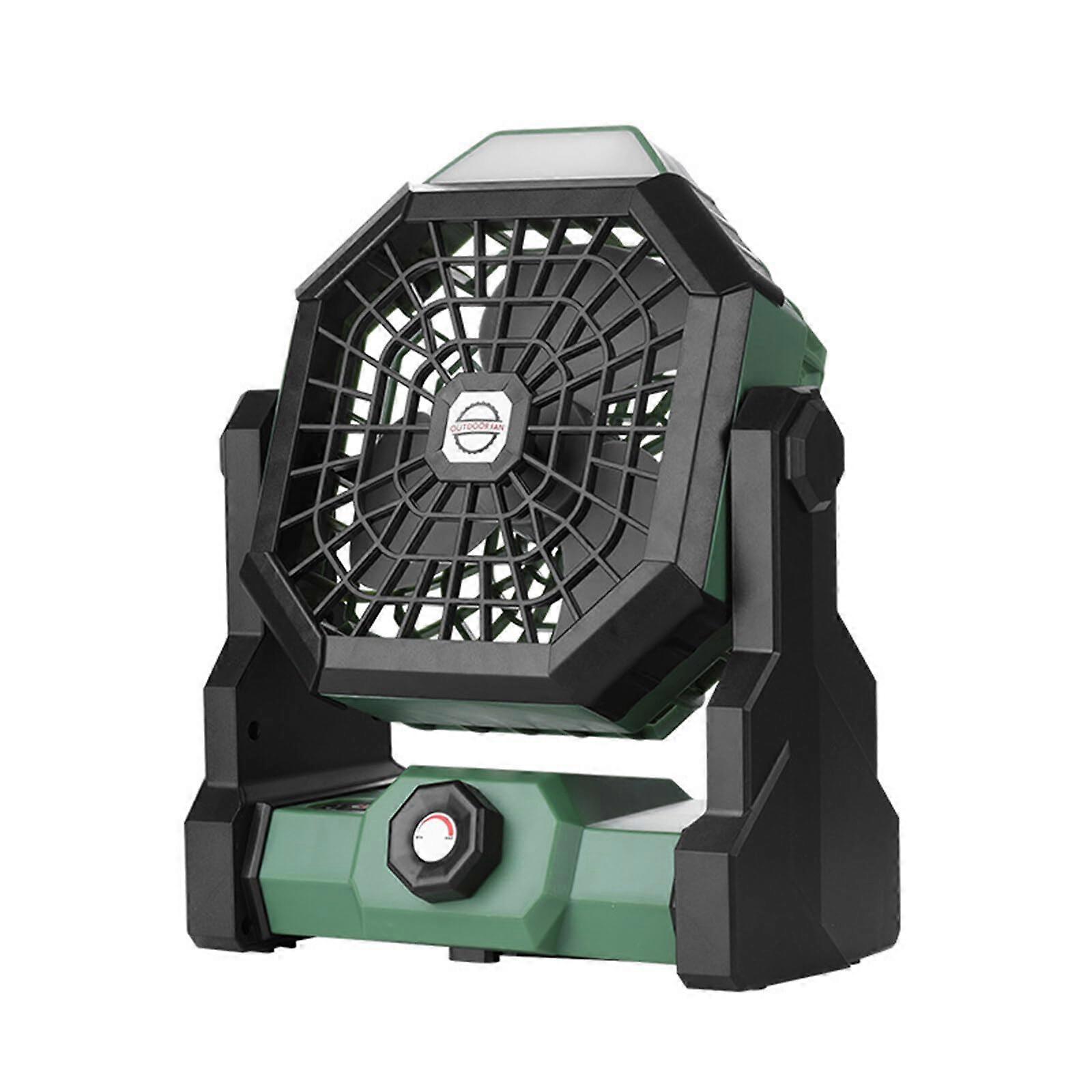 Rechargeable Camping Fan with LED Lantern - 270° Rotating Tent/Home/Outdoor Cooler
