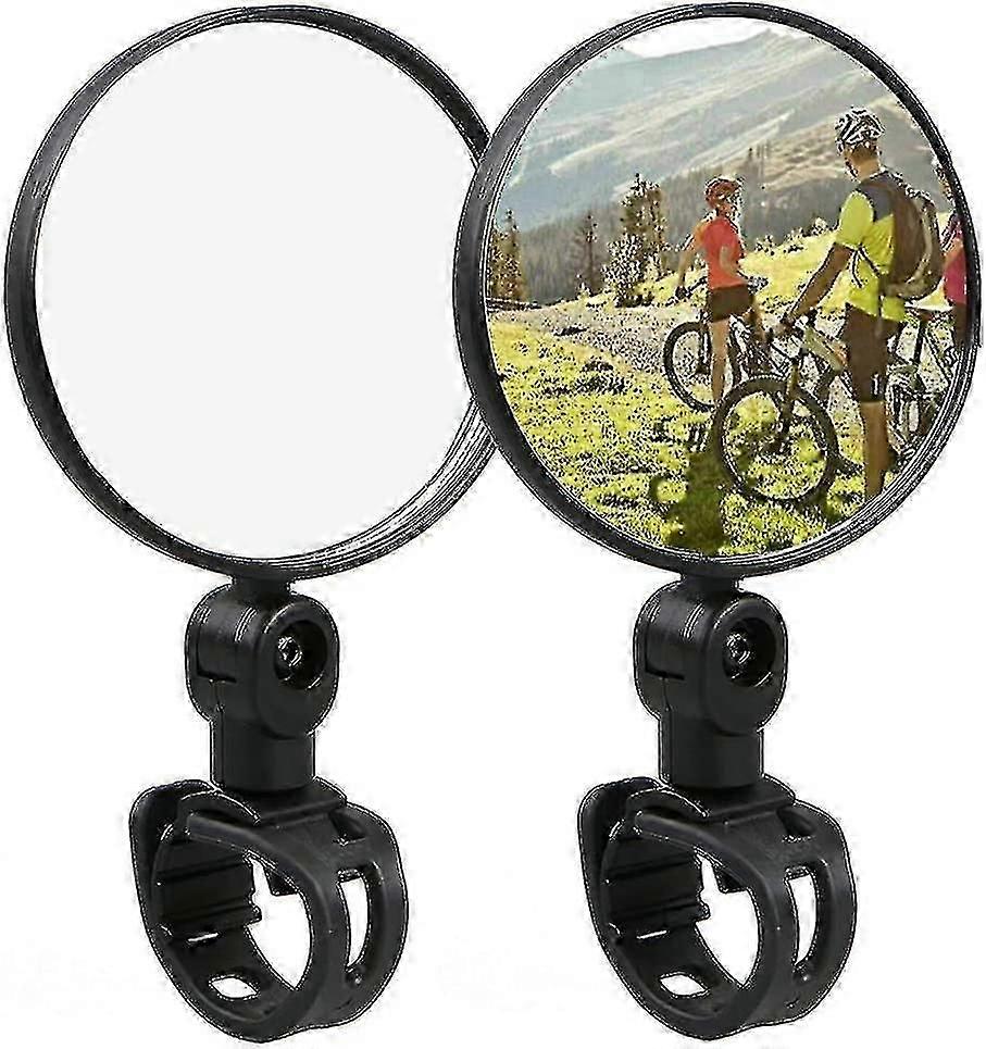 2 Pcs Bicycle Rearview Mirror, Bicycle Rearview Mirror - 360 Adjustable - Universal Shockproof Wide -ZHENV
