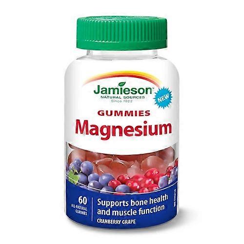 Jamieson Vitamins Magnesium Gummies Cranberry Grape, 60 Gummies (Pack of 2)